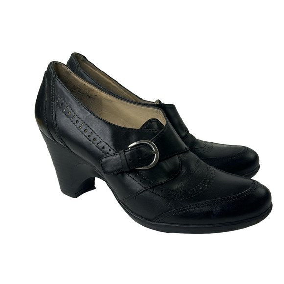 Naturalizer Black Leather ankle bootie shoe - Picture 1 of 11